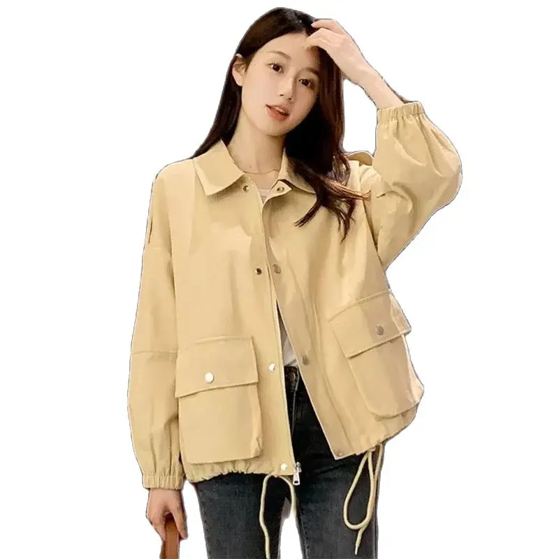 Weichubby MM2024 Autumn Women's Korean Edition Army Green Work Coat Casual Style Versatile Windbreaker Jacket Top Commuting WLF