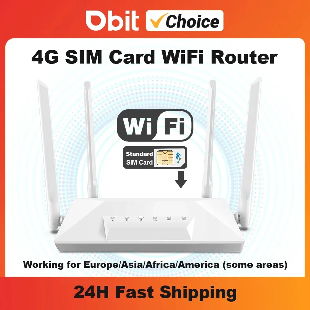 DBIT Wifi Router Modem 4G WiFi SIM Card Lte Router 4*5dBi High Speed Antenna Stable Signal Support 30 Devices Share Traffic