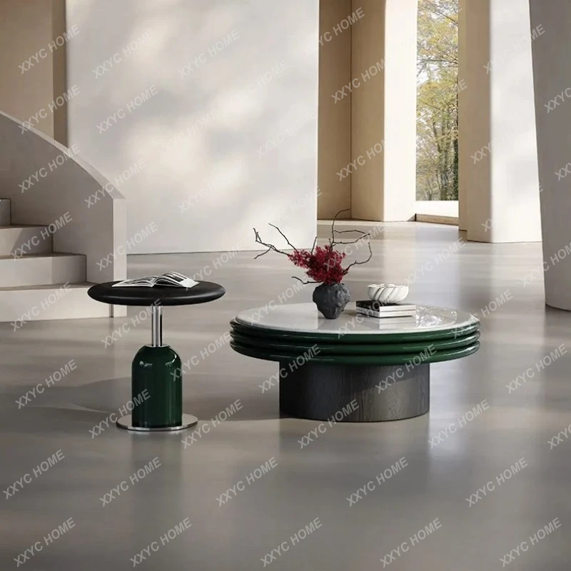

Q light luxury round modern simple small apartment paint coffee table table