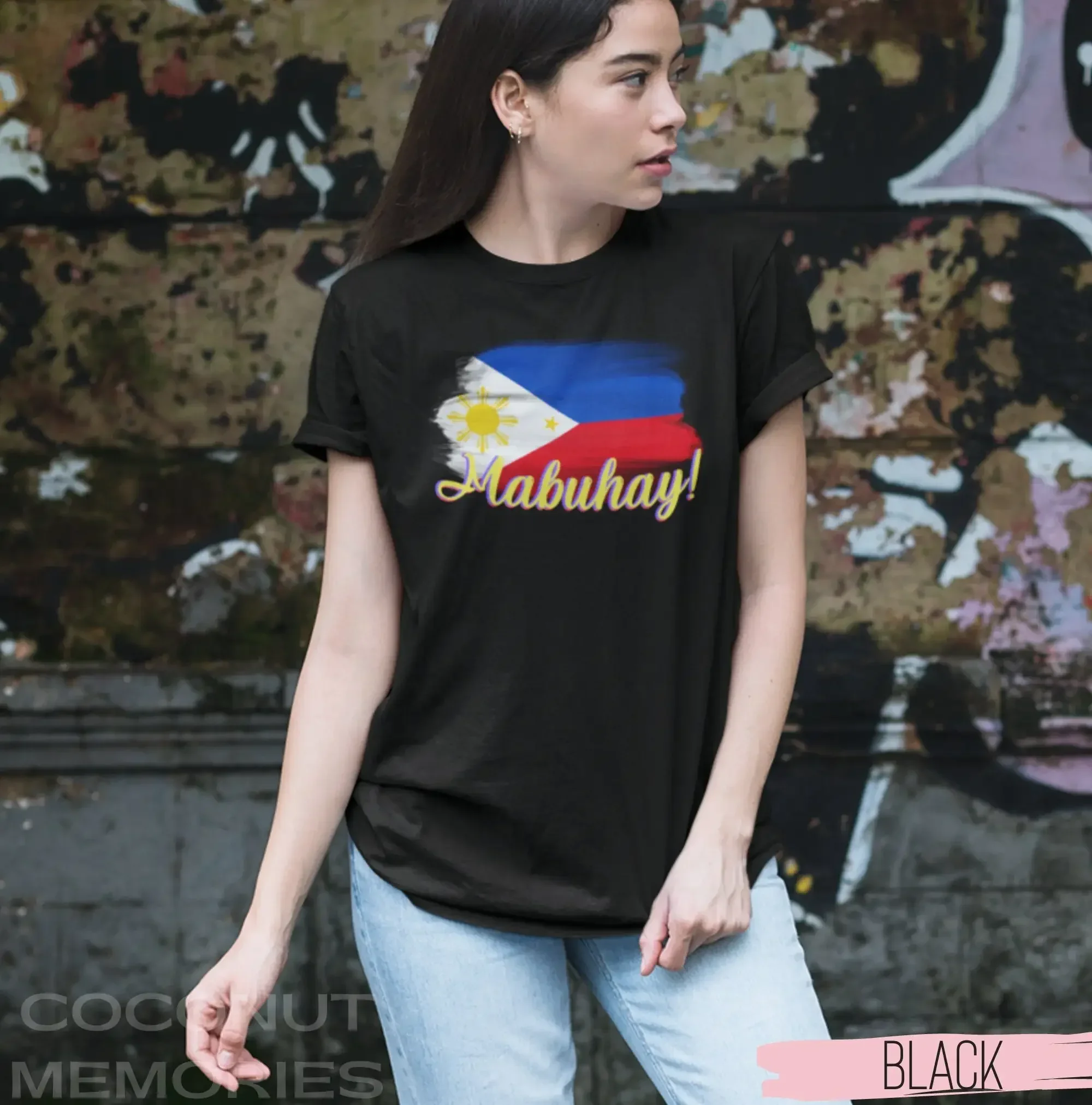 Mabuhay Philippines T Shirt Flag of Filipino Heritage Month Pinoy and Pinay Culture Coconut Memories Shop