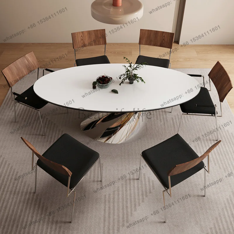 Factory Direct Oval Luxury Modern Dining Table Living Room Party Modern Dining Table Kitchen Nordic