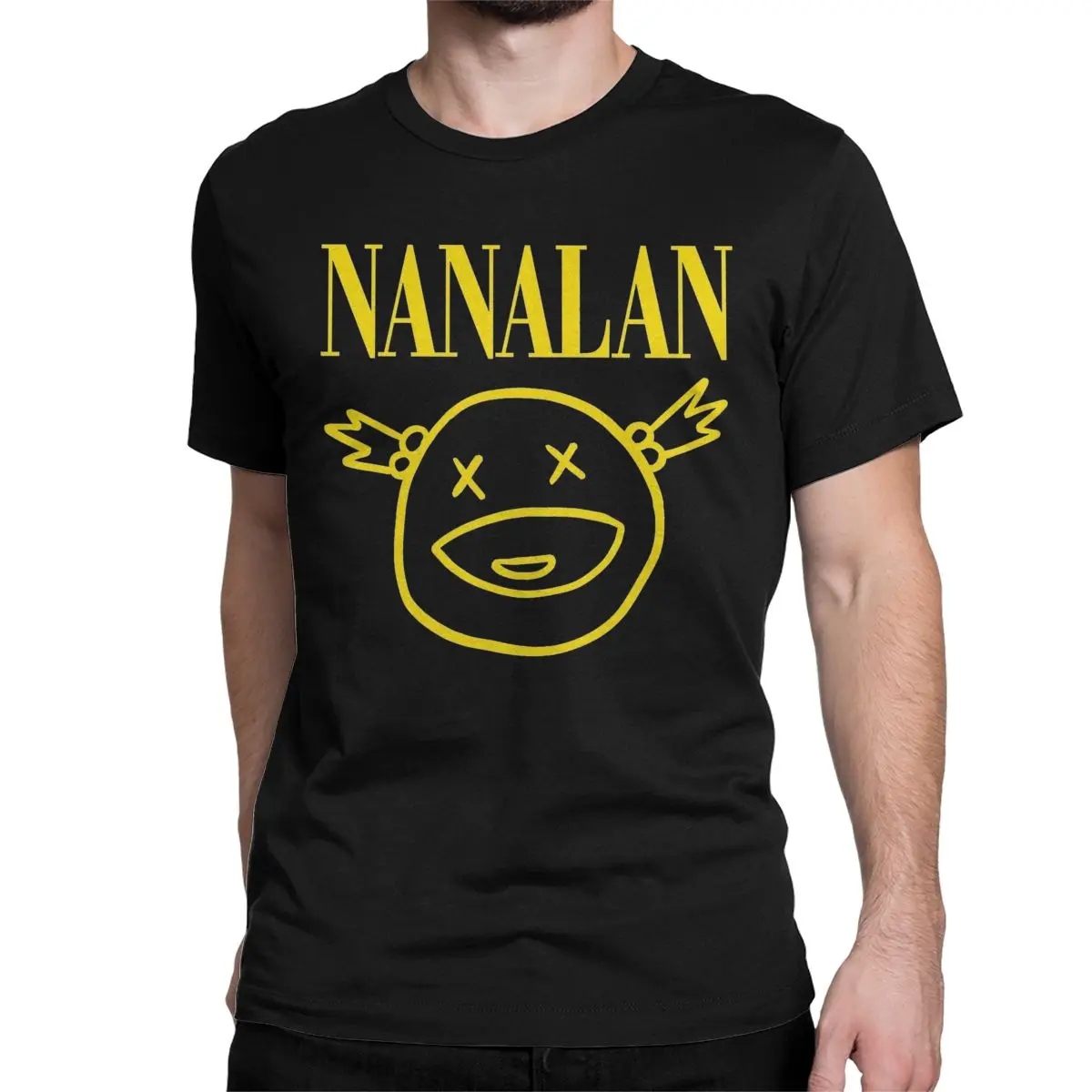 Cute Nanalan Cartoon T-Shirt Men Funny Meme Novelty Pure Cotton Tee Shirt Round Collar Short Sleeve T Shirt Gift Idea Clothes