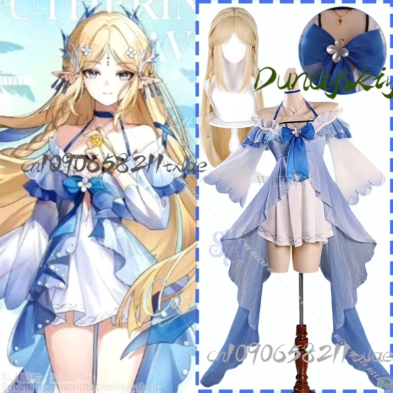 

Аниме игра Wuthering Waves Cartethyia Косплей Одежда для плавания Сексуальное красивое синее кружевное платье Kawaii Lolita Хэллоуин Вечеринка 코스프레