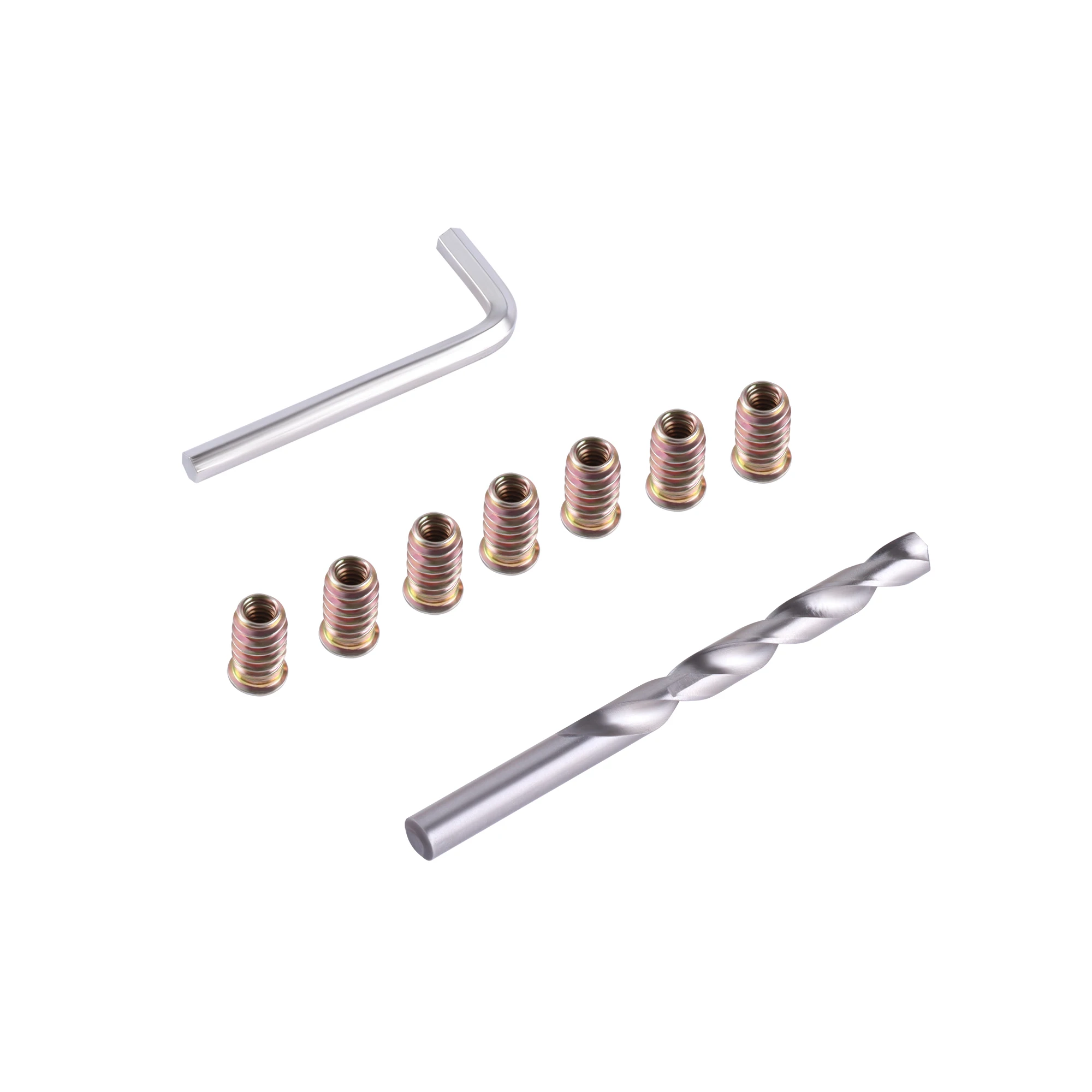 Flanged Hex Drive Furniture Iron Nut Surface Zinc Plating Inside Threaded Hex Drive Inserts Nuts For Wood Furniture 20/50/80pcs