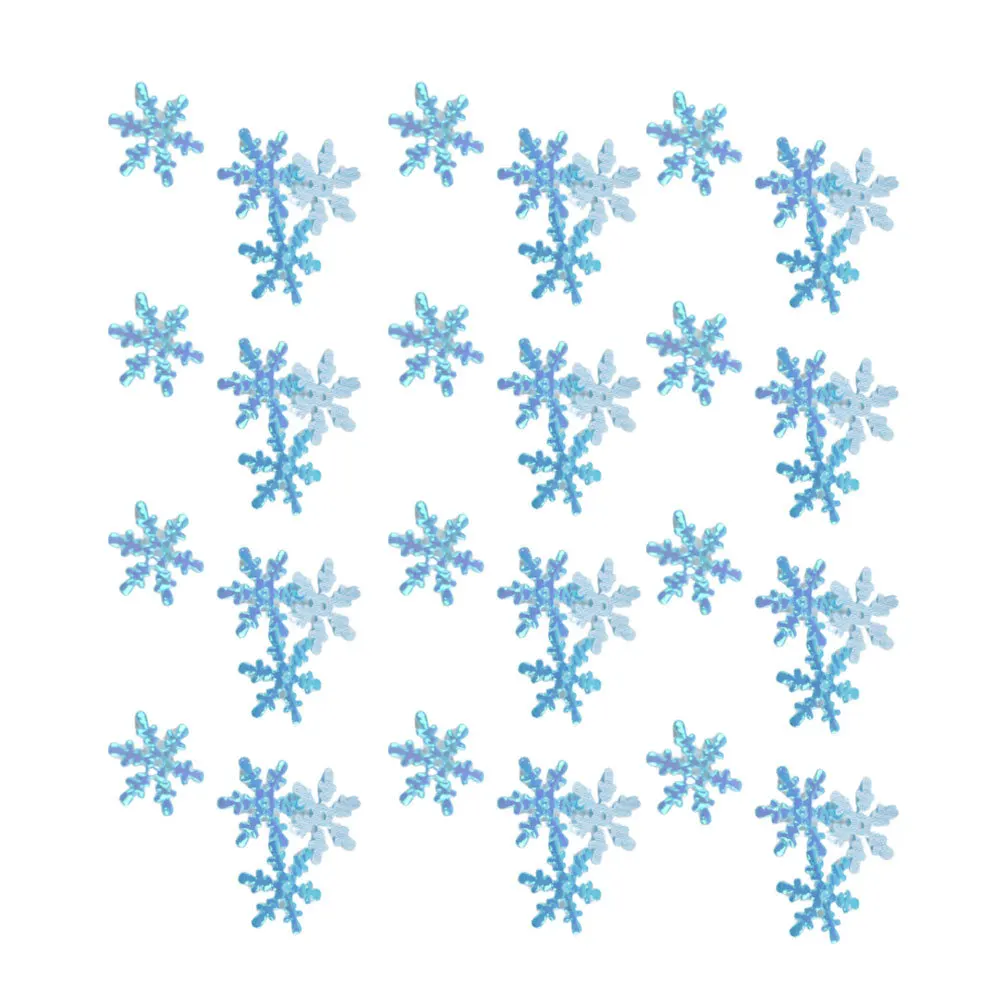

2Pack Plastic Christmas Snowflake Decorations 20Mm Colored Fake Snowflakes Lightweight Reusable Party Wall Decor