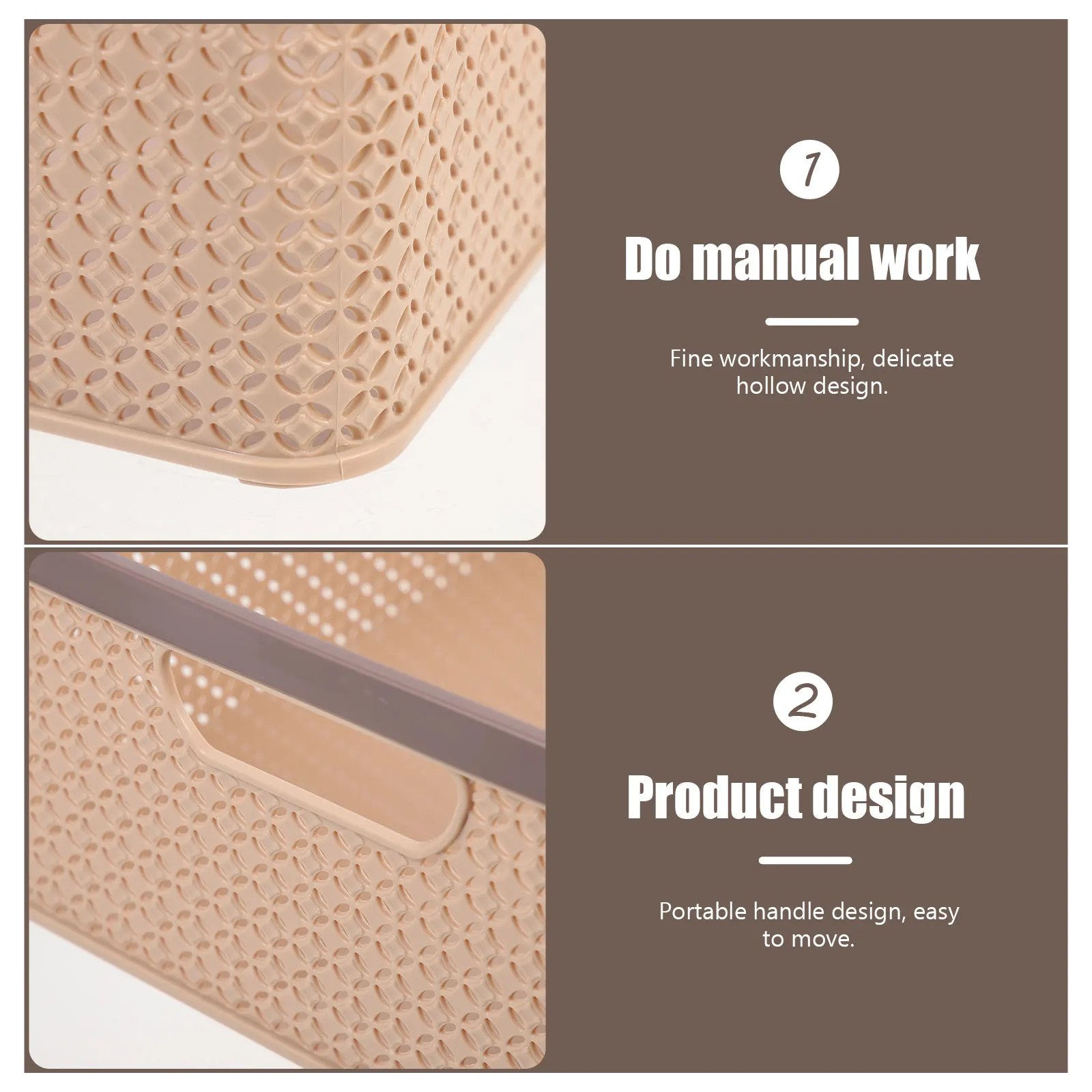 

Elegant Plastic Storage Bin Large Capacity Desktop Basket Household Organizer Multipurpose Sundry Container Storage Box