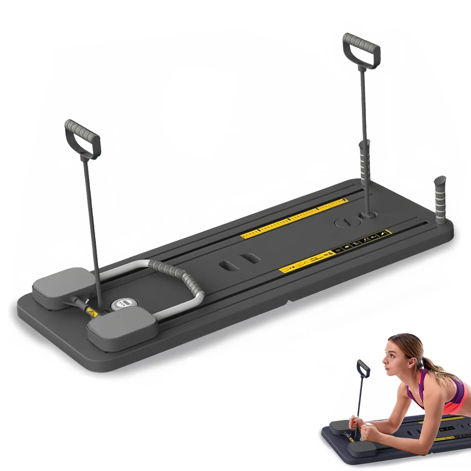 Multifunctioneel Pilates-bord voor thuis, verstelbare weerstand, oefenhulpmiddel voor kerntraining, yoga en full-body fitness, gemakkelijk op te bergen