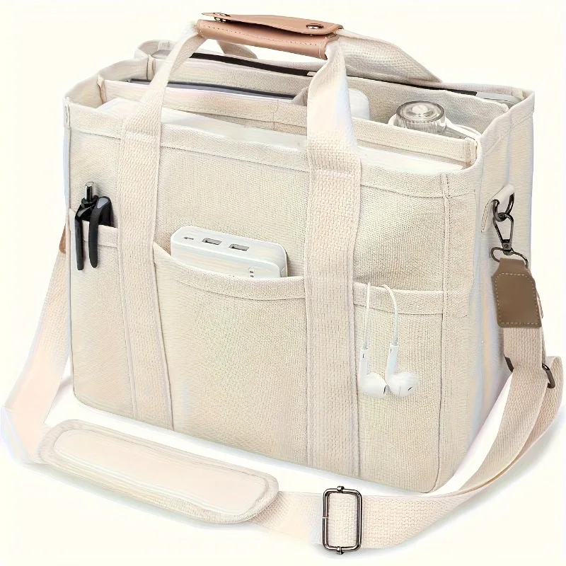 

Fashionable White Women's Shoulder Bag, Large Capacity Handbag, Multifunctional Multi Compartment Storage Bags