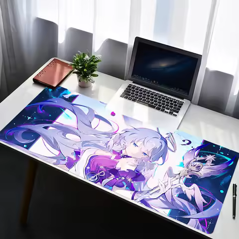 Mouse Pad Laptop Non Slip Extended Desktop Mouse Mat PC Anime Keyboard Pad Gaming Accessories H-honkai Star Rail Robin Mousepad