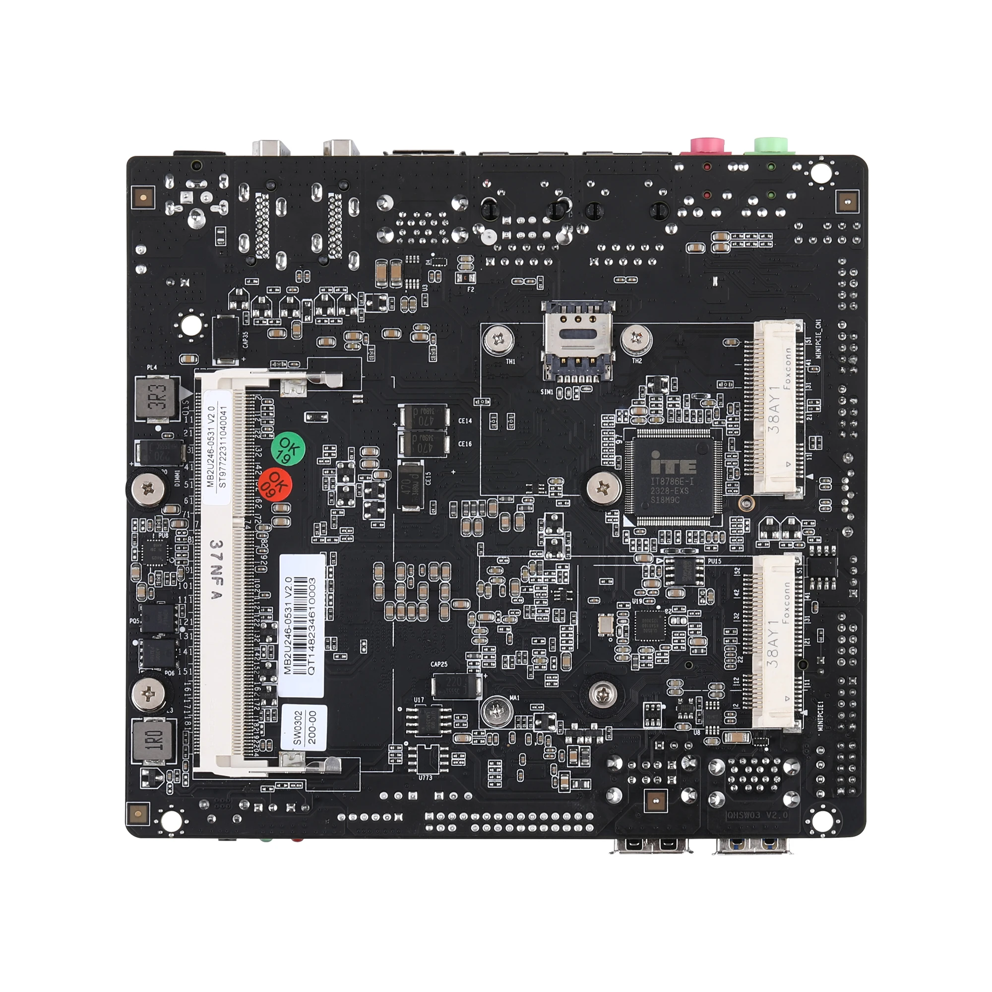 QOTOM MB2U246-0500 Q400P Celeron i3 i5 i7  Mini PC Motherboard 120*130mm 2 x Gigabit LAN 4 x RS232 WIN 10/Linux