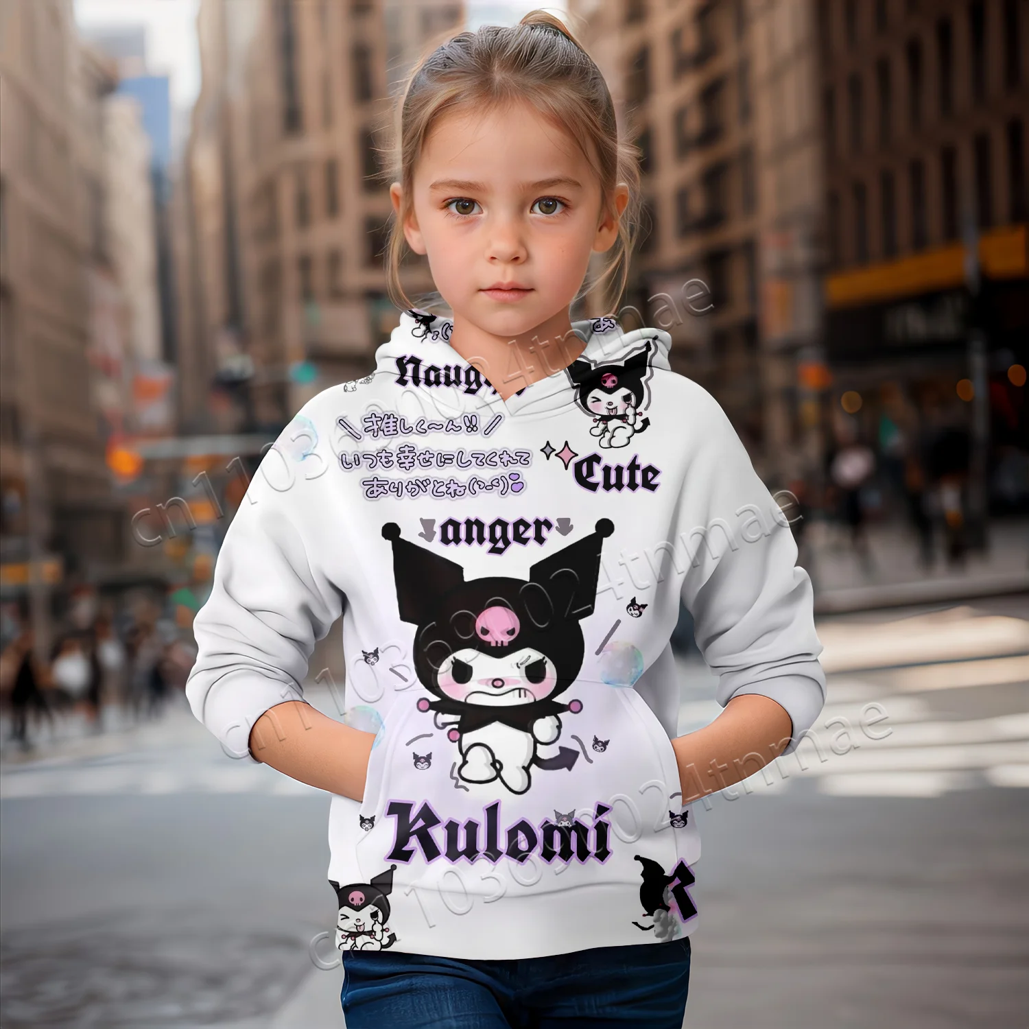 

Модная толстовка Kuromi 2025 года — официальная одежда Miniso, два размера, 100–160 см, S-5XL, одежда для маленьких девочек, одежда для маленьких девочек