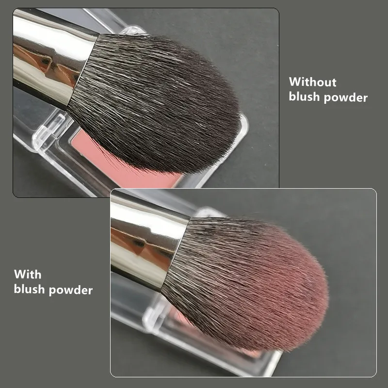 10 Stks/partij Make-Up Borstel Private Label Geit Haar Blush Borstel Voor Blusher Make-Up Tool Professionele Zachte Borstels Zwart Groothandel