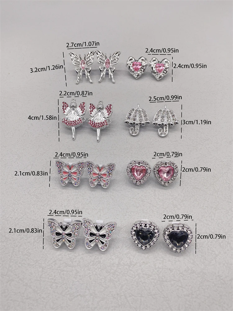 4 Stück abnehmbare Schmetterling Regenschirm Schnürsenkel Charms Ornamente Fee Schnürsenkel Schnallen Dekorationen DIY herzförmige Schuhclips – Detail 2