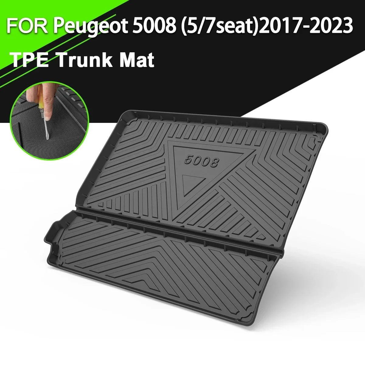 

Car Rear Trunk Cover Mat TPE Waterproof Non-Slip Rubber Cargo Liner Accessories For Peugeot 5008 5/7 Seater 2017-2023