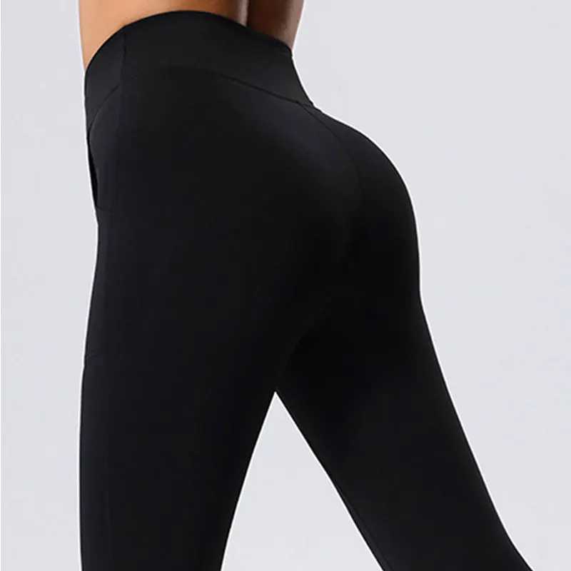 New Yoga Pants Sport Leggings Women  High Waist Push Up Woman Tights Fitness Workout Leggins Gym Clothing Nylon Fabric