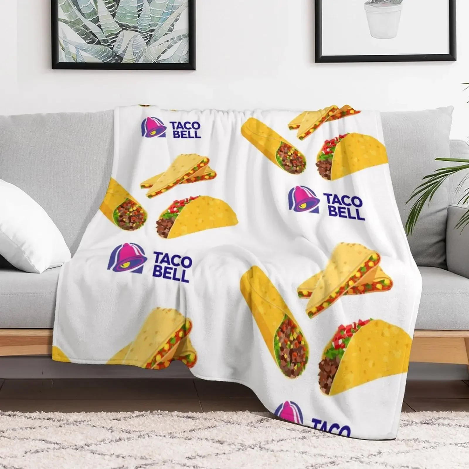 Taco Bell Taco Burrito Quesadilla Essential Throw Blanket funny gift Sofa Throw Cute Plaid Blankets