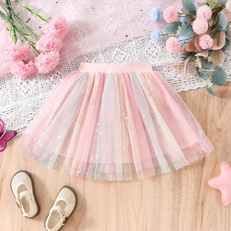 Princess Girls Tutu Fluffy Skirt 3-8Y Children Ballet Dance Tulle Mesh Skirt Kids Cute Girls Clothes Party Mini Pettiskirt Skirt
