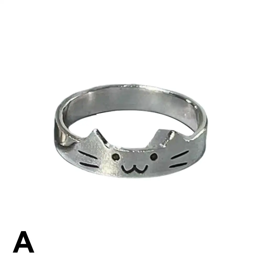 Cute Animal Dog Cat Couple Rings For Women Men Simple Design Fashion Couple Rings Lovers Girlfriend Valentine's Day Jewelry W4A2 image 4