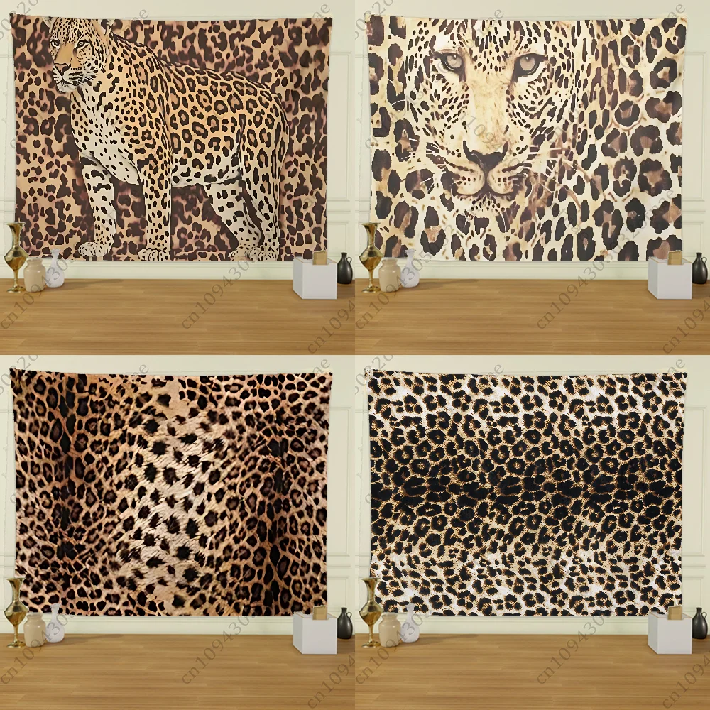

Wild Animals Leopard Print Tapestry Creative Pattern Photo Living Room Wall Art Tapestry Decor Party Outdoor Decorate Banners