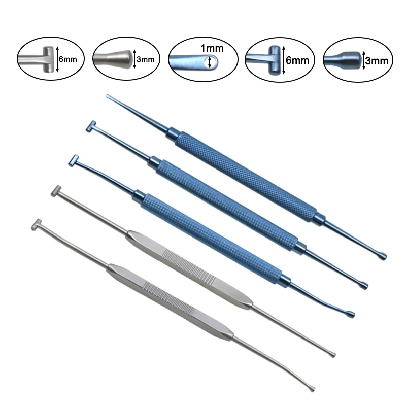 GREATLH Eyelid Tools Scleral Depressor with Pocket Clip Titanium Stainless Steel Ophthalmic Instrument