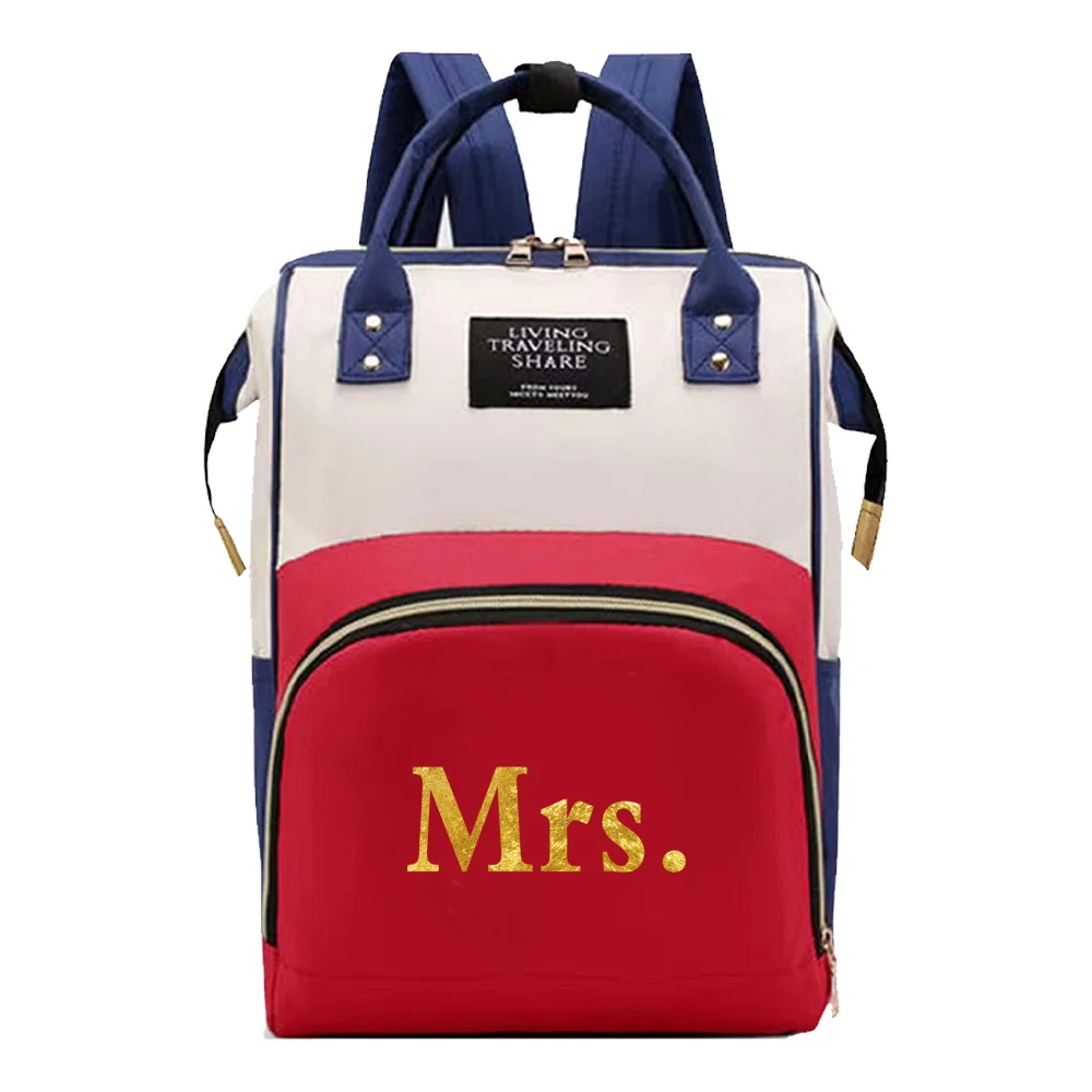 تخصيص اسم الأم على ظهره أكياس حفاظات عالية الجودة حقيبة سفر الرضع التمريض الحليب زجاجة المنظم تخزين الظهر