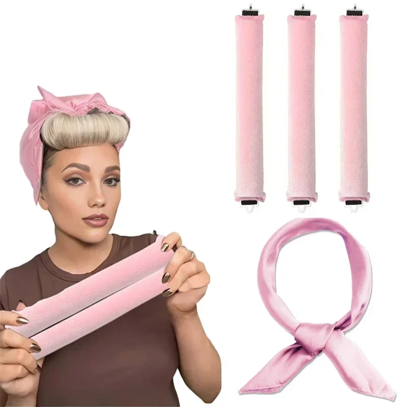 Heatless Hair Curler No Heat Hair Rollers Soft Curling Rod Headband Sleeping Lazy Curls with Wrap Flexi Rods Hair Styling Tools