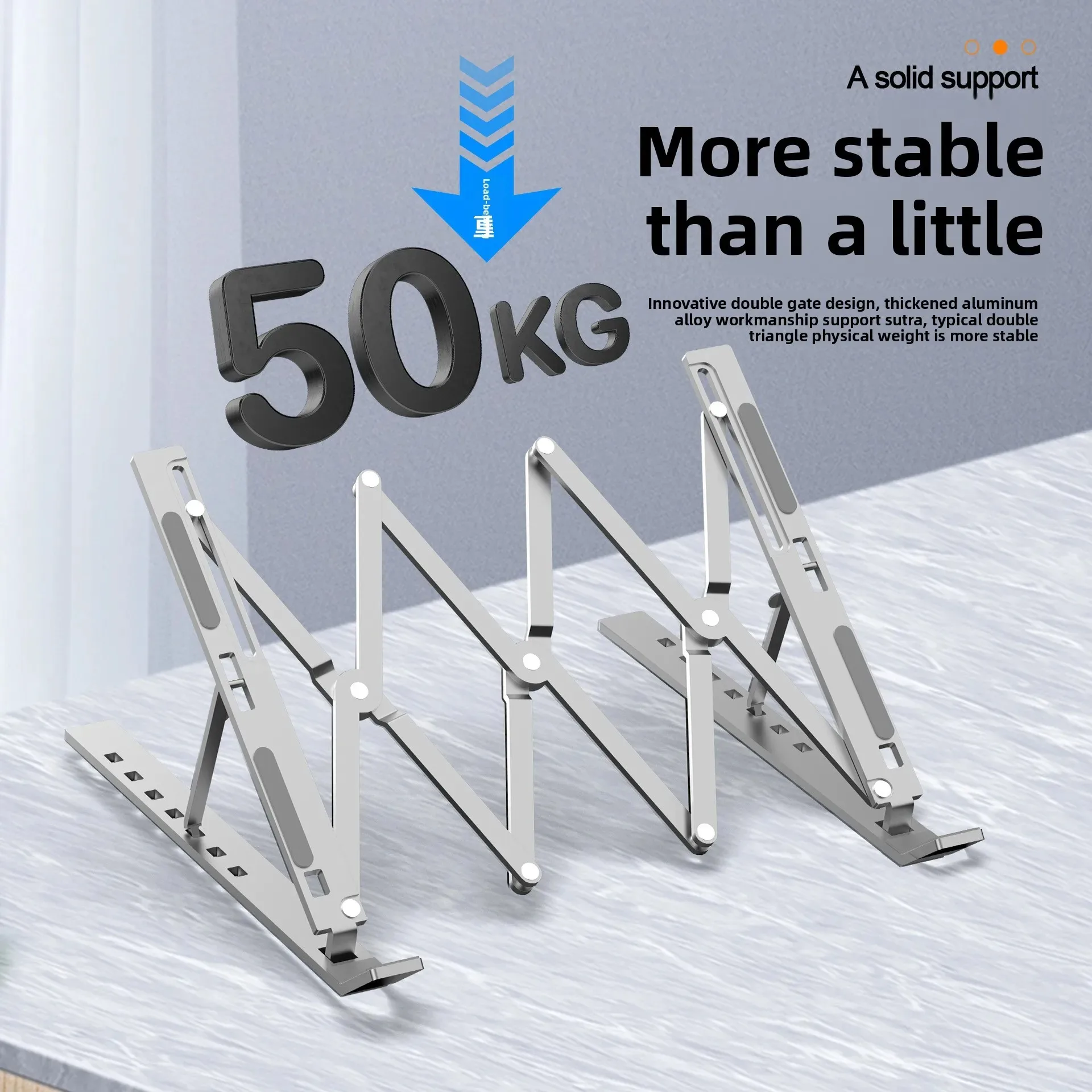 حامل كمبيوتر محمول قابل للطي، حامل كمبيوتر محمول قابل للتعديل من الألومنيوم، حامل كمبيوتر محمول 7 زوايا لأجهزة MacBook اللوحية قطعة واحدة