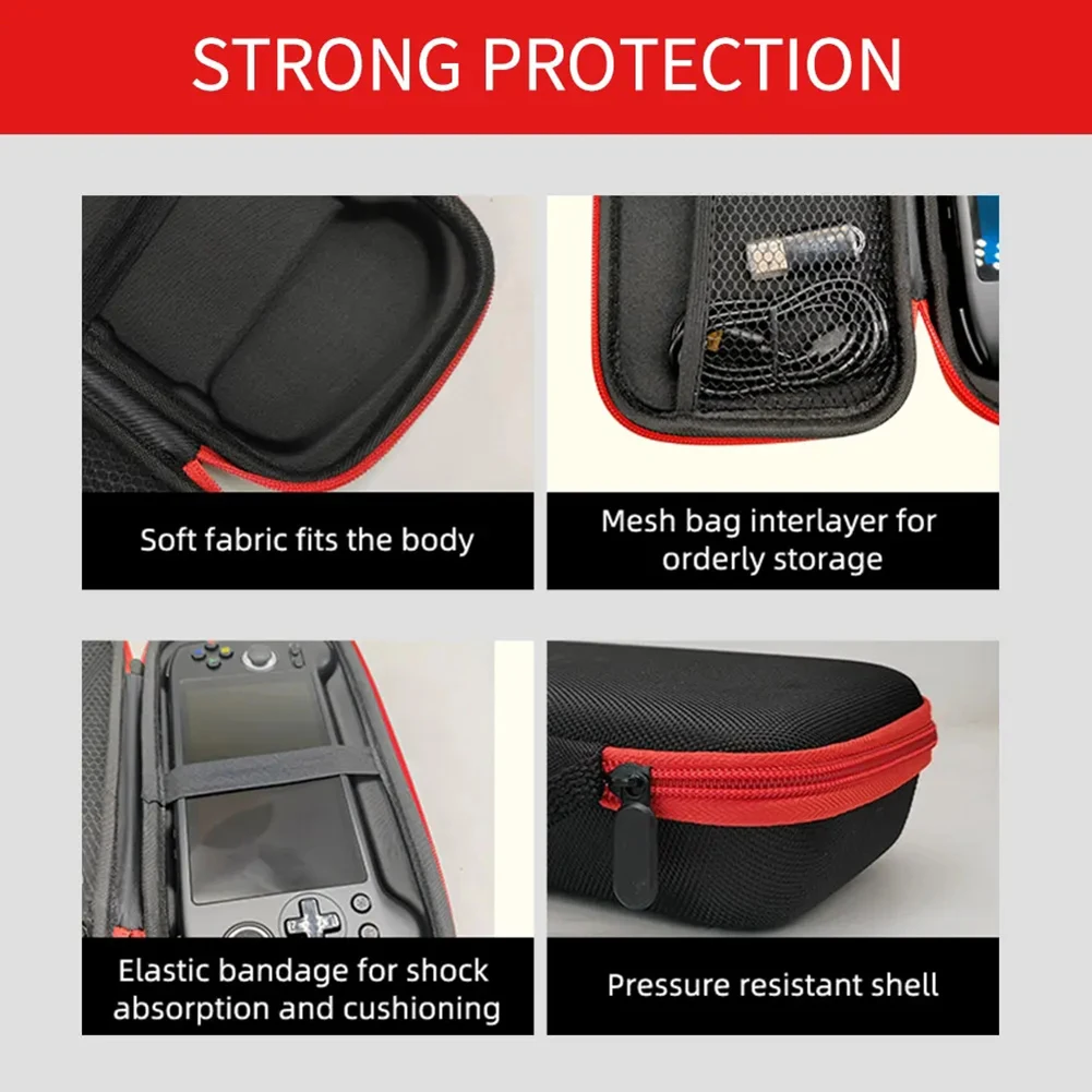 Red EVA RG556 Storage Bag Game Console Carrying Bag Shockproof for Anbernic RG556 Retro Handheld Game Console Protection Case  ﻿