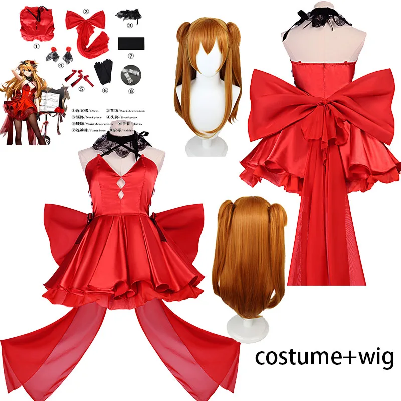 

Classic Came Goddess Of Victory Cosplay Costume Eva Asuka‌ Complete Outfit Accessories For Grils Role Play Party Or Convention