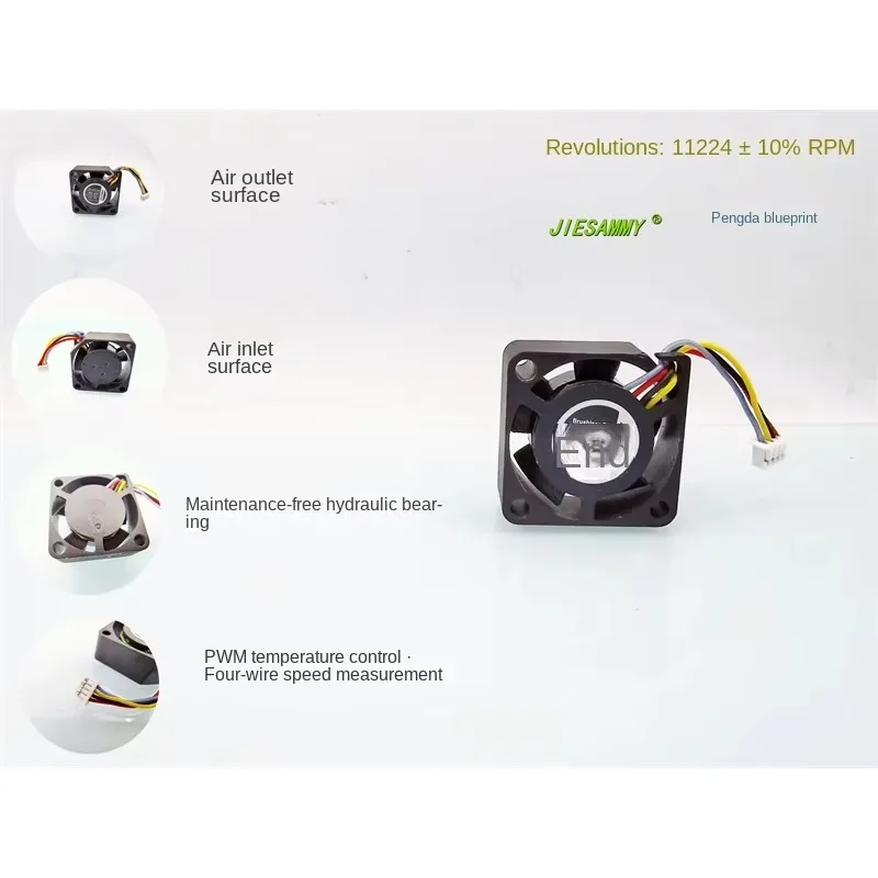 pa JIESAMMY Hydraulic 2510 11224 RPM 5V 0.1A Silent High RPM 2.5CM Temperature Control Speed Measurement PWM Fan