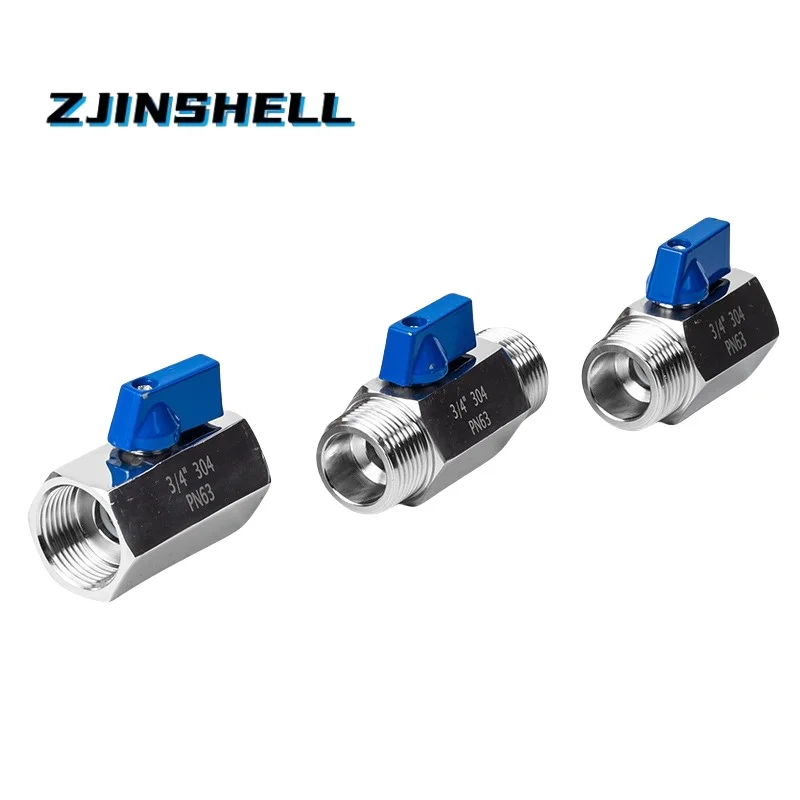

1/8 "1/4" 3/8 "1/2" 3/4" 1 "BSP Мини-гигиенический шаровой кран «мама-папа» SS304 из нержавеющей стали с синей ручкой DN8 DN15