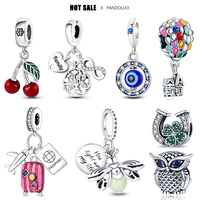 2024 Hot Sale Firefly Charm Beads Fits Pandora Original Bracelets Necklaces Hot Air Balloon Pendant Bead DIY Women Jewelry Gifts