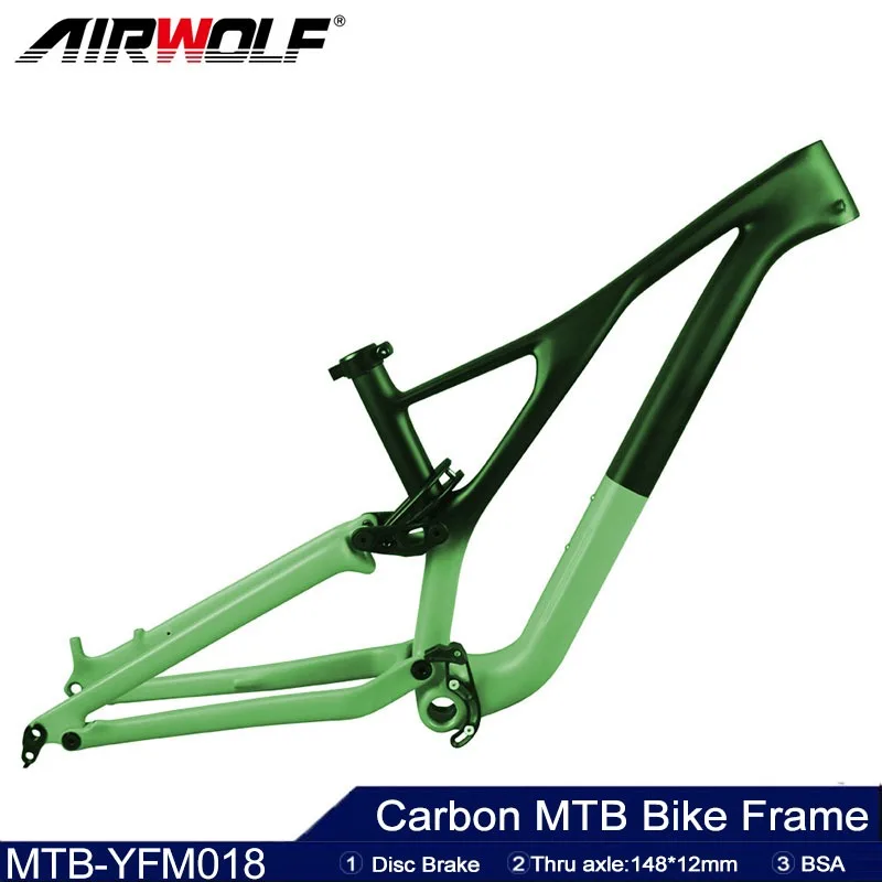 

Airwolf 29 Full Suspension MTB Frame Boost XC Trail Bike Carbon Frame with Thru Axle 148*12MM 3.0 Max Tire Mountain Bike Frame