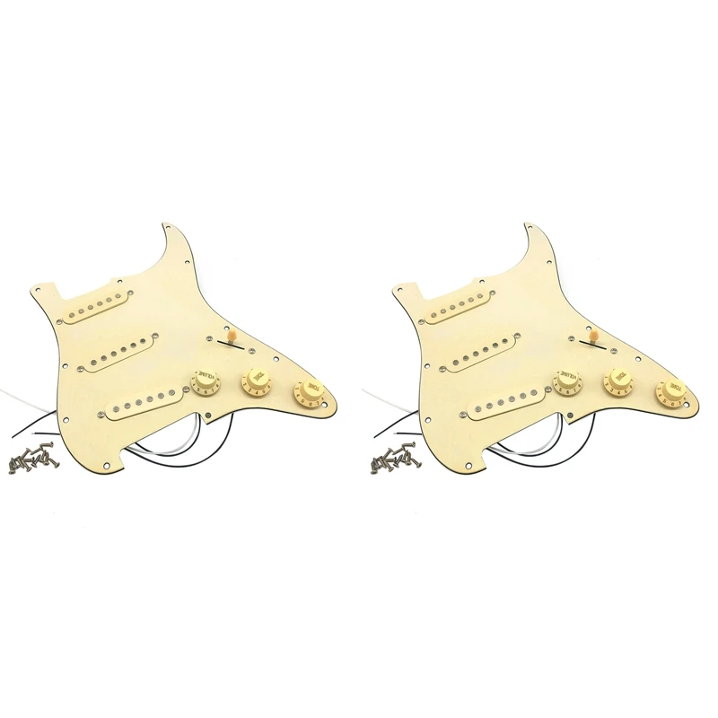 

Quality 2X Electric Guitar Pickguard Pickups Loaded Prewired Scratch Plate Assembly SSS Yellow