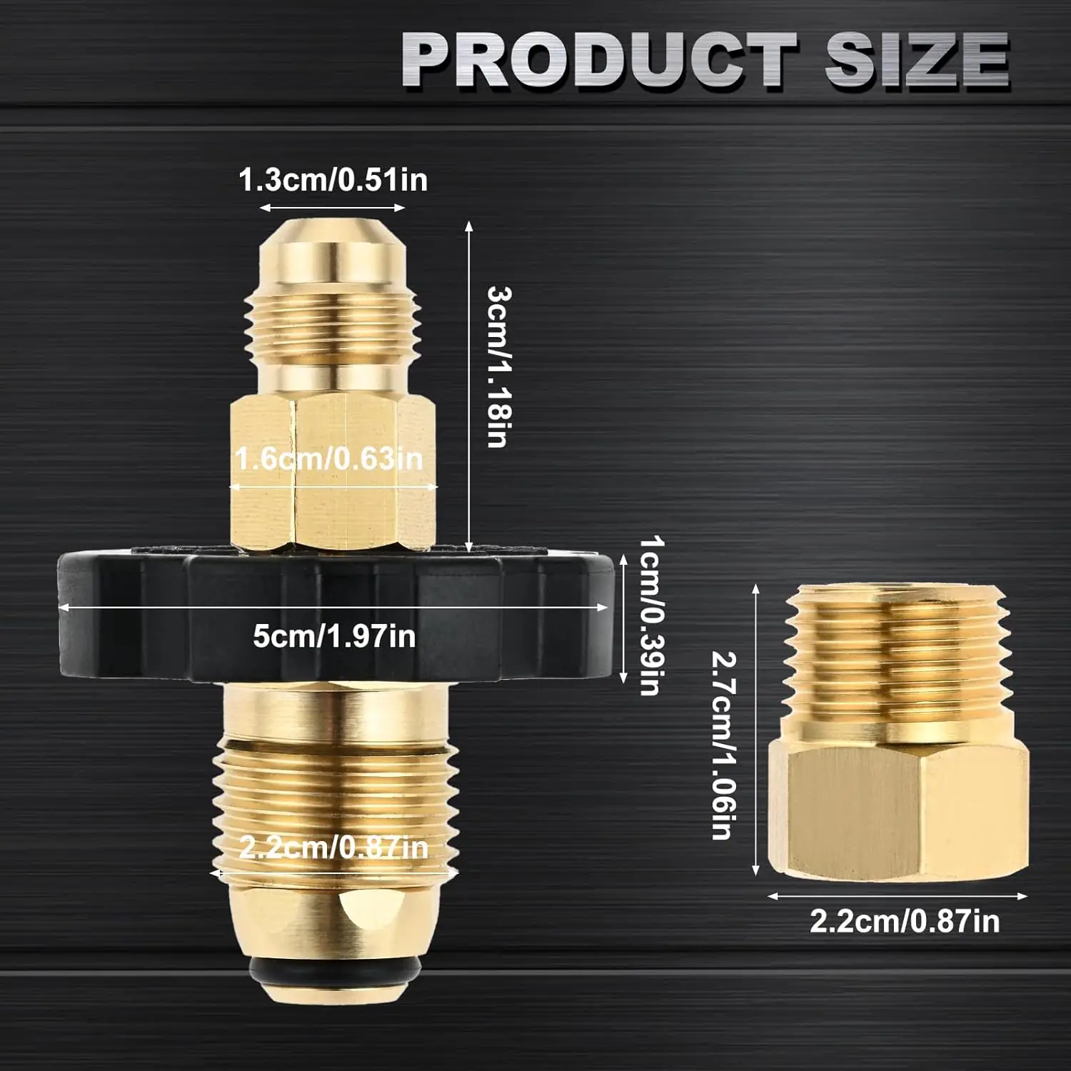 Soft Nose POL Propane Gas Tank Adapter Plug for 50lbs Cylinder Tank with 3/8