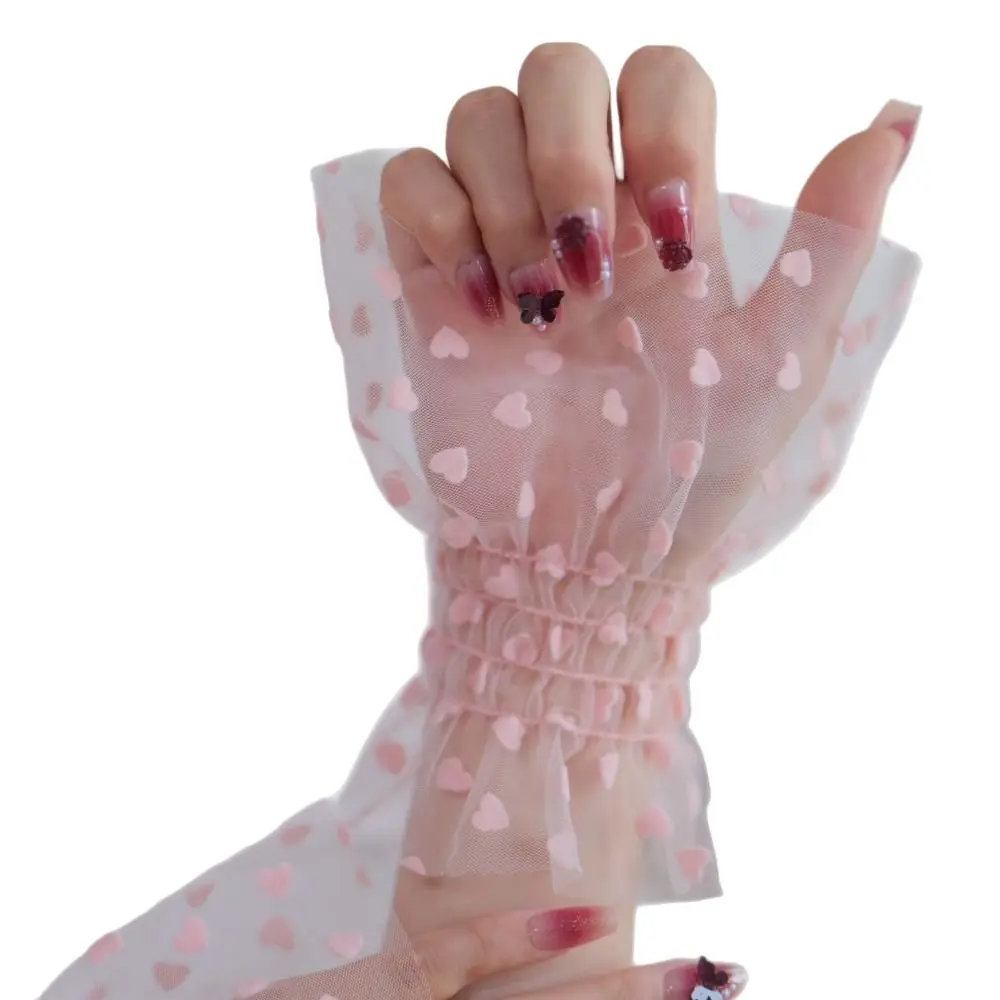 

Fashion Accessories Heart Mesh Arm Sleeves Pleated Breathable False Sleeve Cuffs Fake Cuff Nails Photography Studio