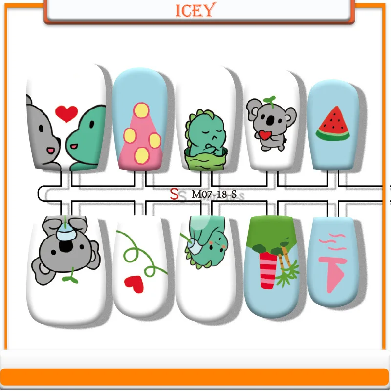 Icey Beauty Koala Press On Nails Cartoon Wearing Armor Cute Finished Prefabricated Armor Size Divided Armor Sheet