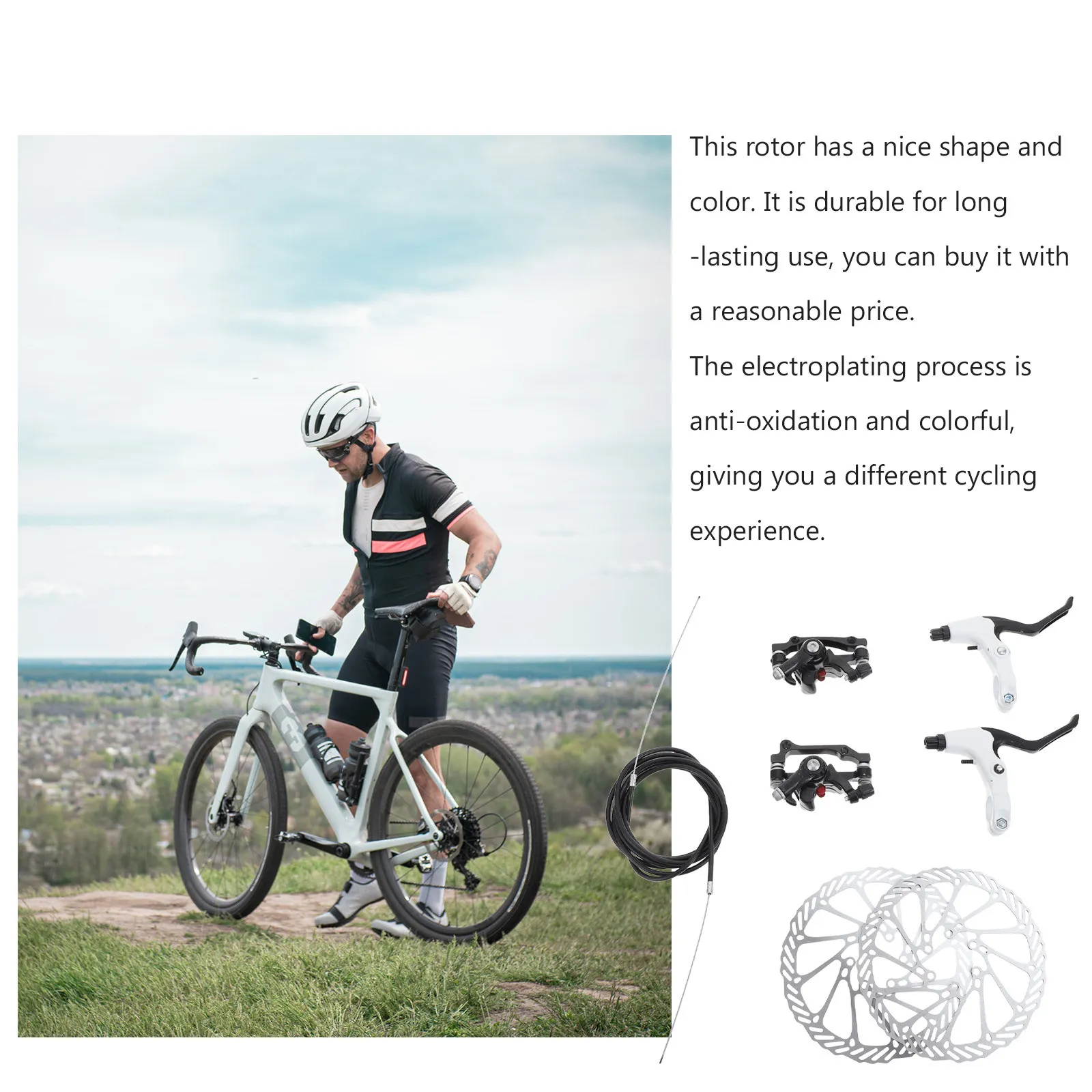 

1Set Mechanical Rear Disc Brake Hollow Rotor Lightweight High Durability Mountain Bike Disc Brakes Bike Parts