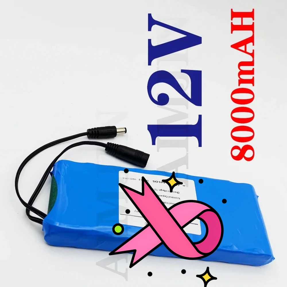 3S3P بطارية ليثيوم أيون 18650 12 فولت 8000 مللي أمبير DC12.6V بطارية قابلة للشحن ذات سعة كبيرة مع BMS ، 12 فولت 8 أمبير #1