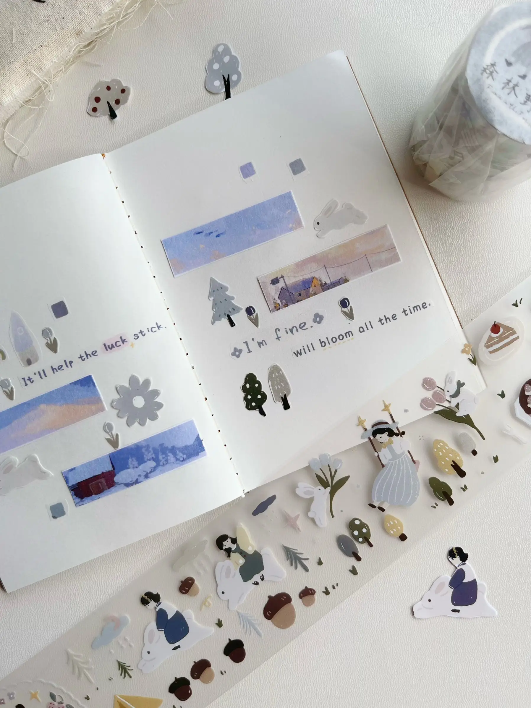 Forest Picnic Salt Masking Washi Tape Light Retro Pet Sticker