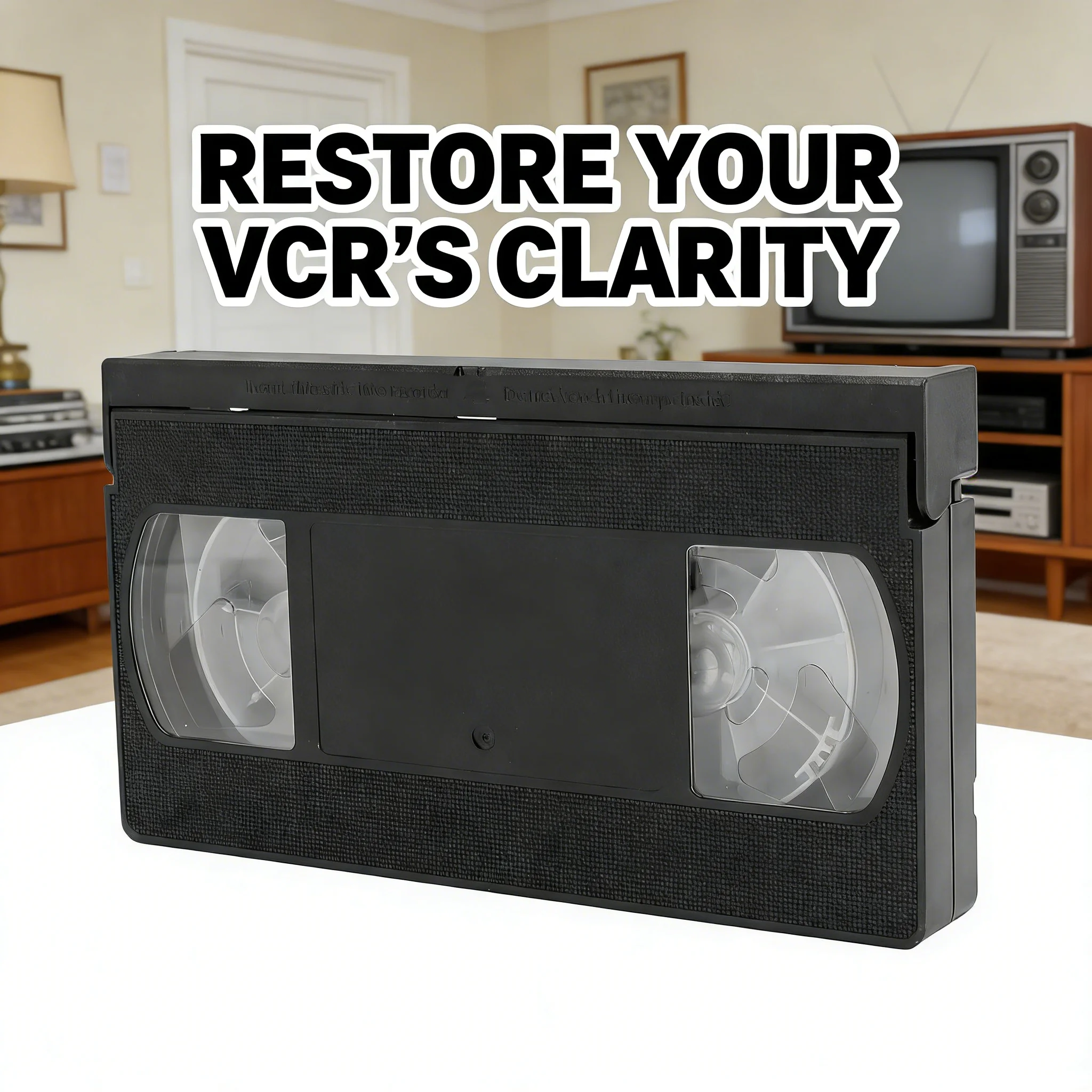 VCR Head Cleaner VCR VHS Head Cleaner Reusable Video Player Head Cleaning Tool Dry Technology No Fluid Required
