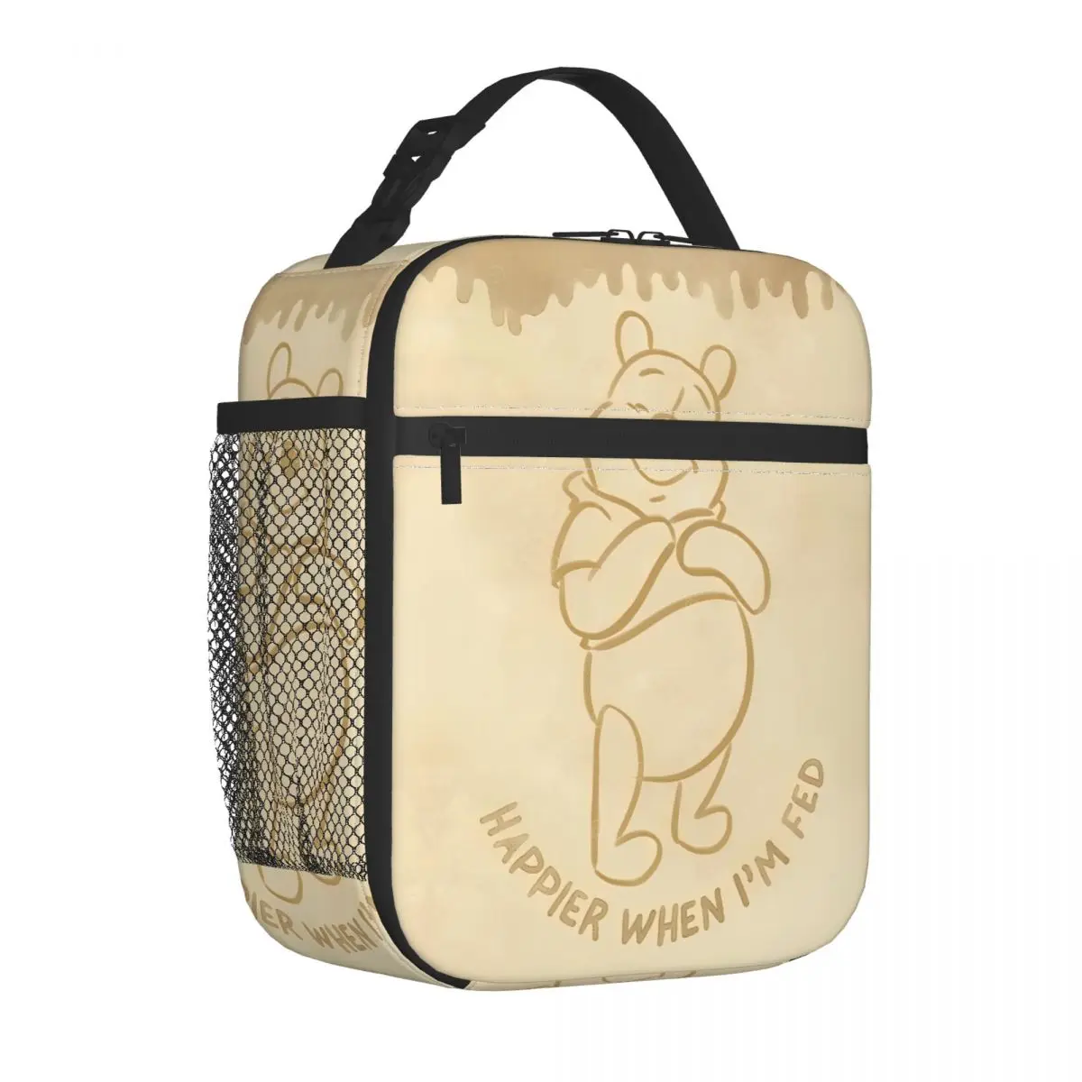 

Happy Bear Winnie The Pooh Insulated Lunch Bags Thermal Bag Lunch Container Large Lunch Box Tote for Men Women Office Picnic