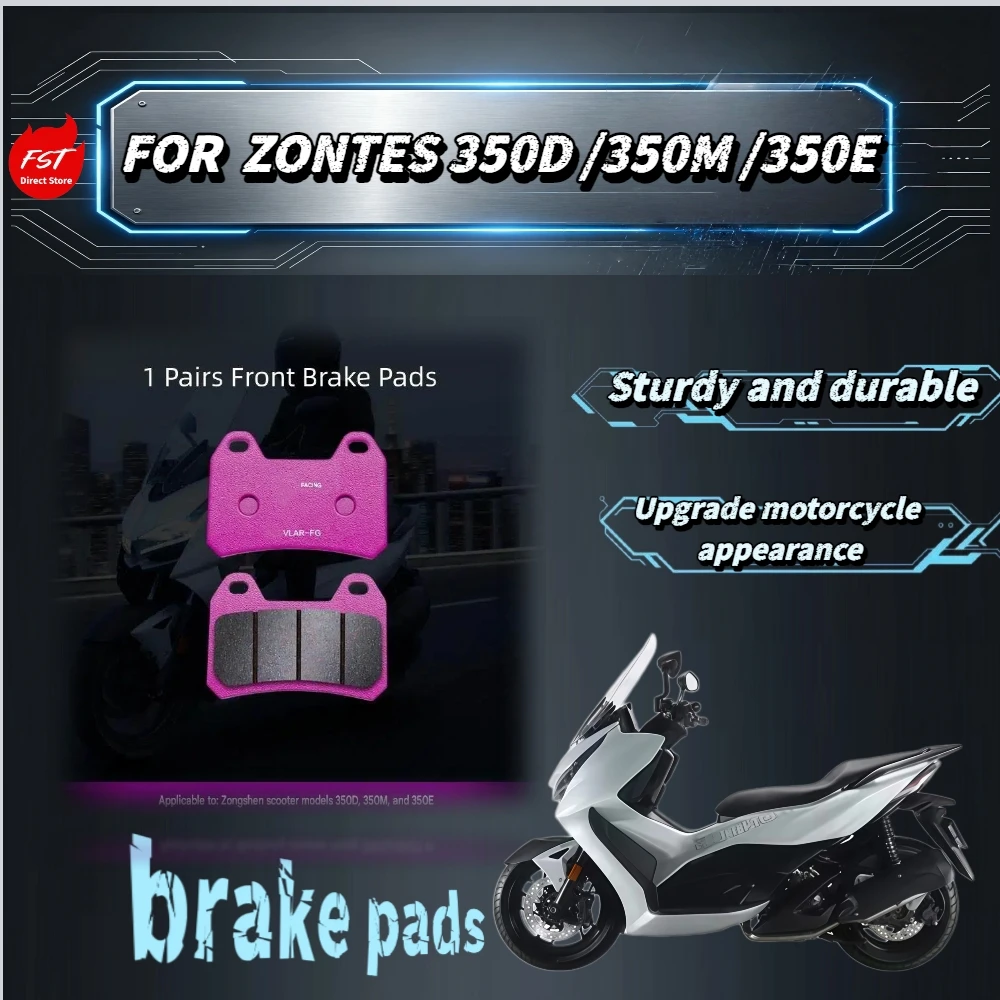 Plaquettes de frein en céramique pour scooter ZONTES 350D/350M/350E 650 ° Technologie d'ablation de freinage C pour un arrêt stable en montagne, freins d'urgence