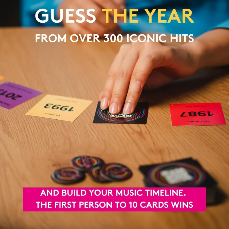 

The Music Party Card BoardGame - Fun Music Quiz with 300+ Iconic Hits, Perfect for Game Nights, Bars, and Date Nights