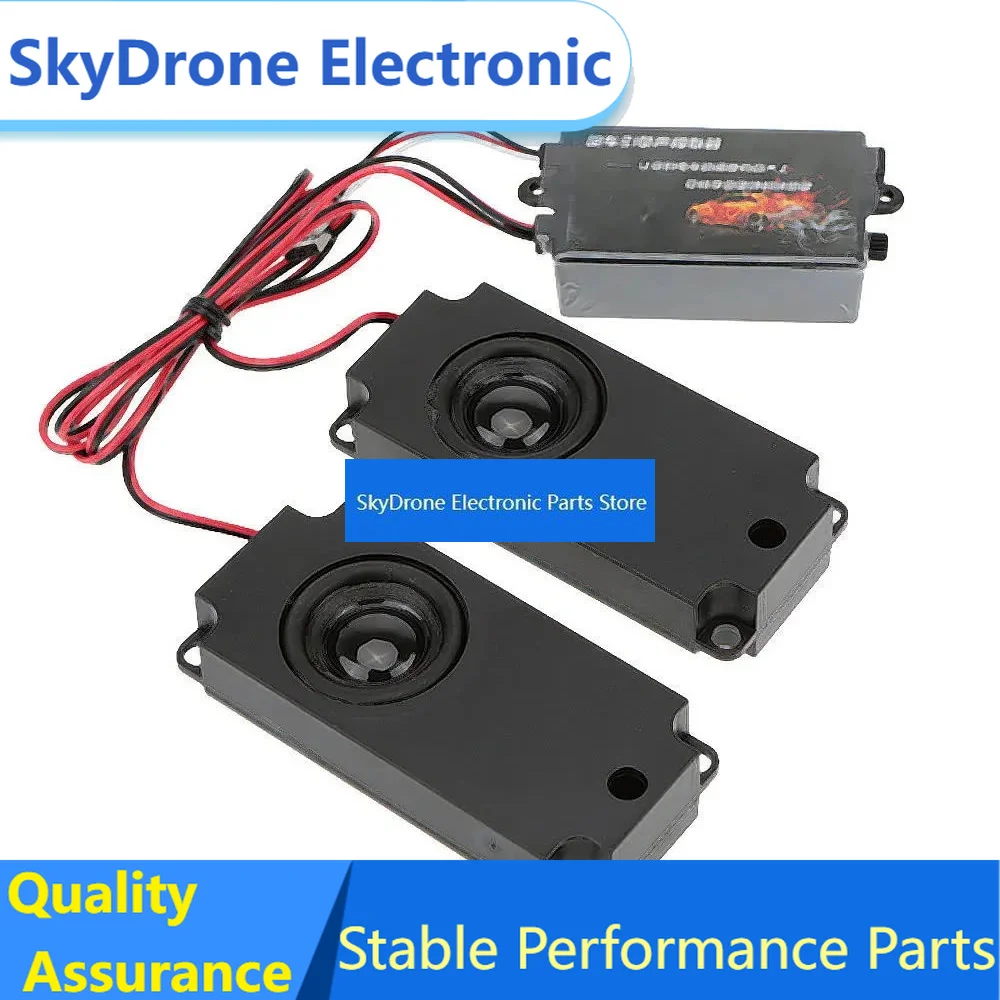 SkyDElRC Car Second Generation Cool Throttle Linkage Groups Engine Sound Simulator With 2 Speakers For RC Sports Car Model