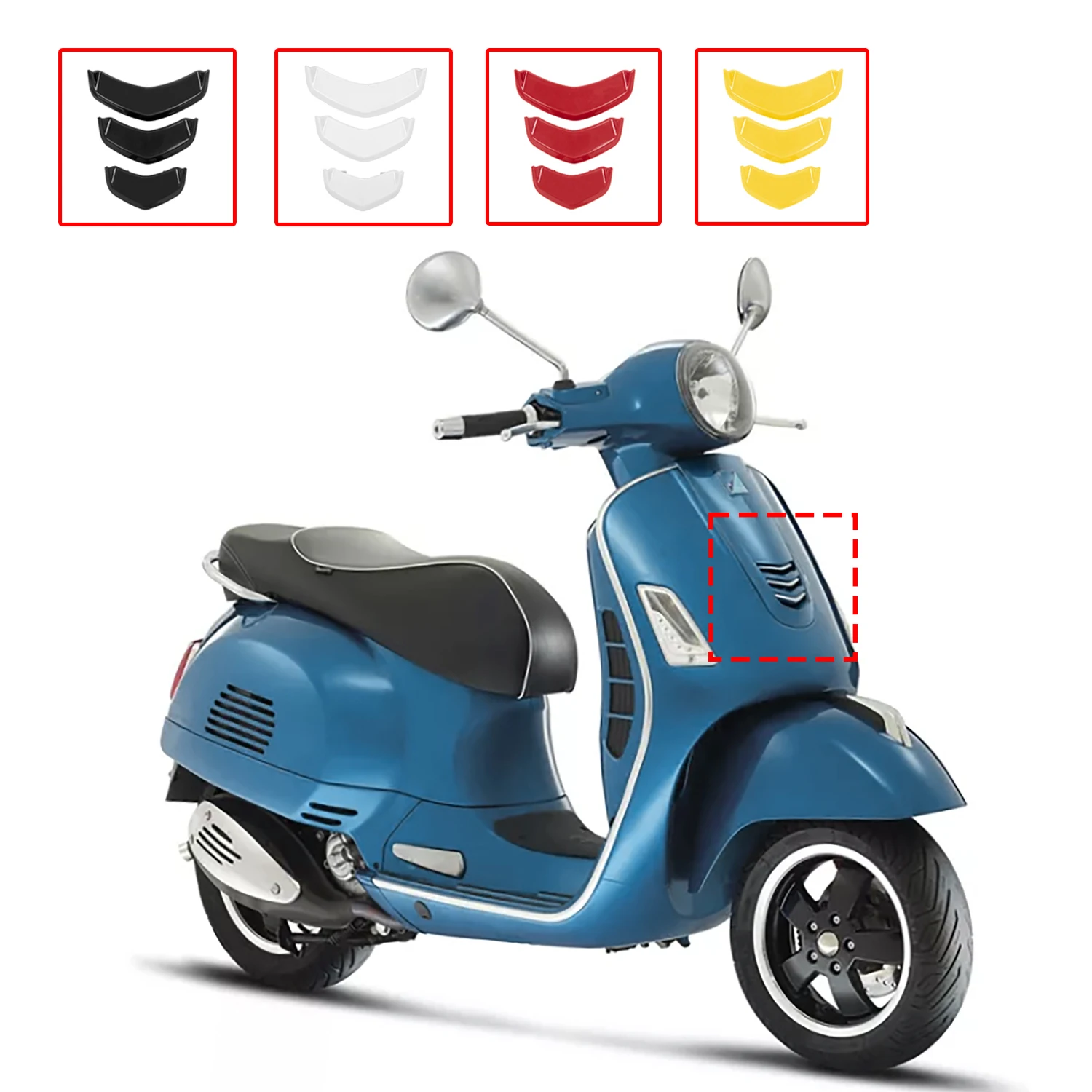 

Motorcycle Front Tie Belt Airvent Inflow Horn Covers For Vespa GTS 125 150 300 19-22 GTV 300 20-22 Tie Buckle Decoration Cover