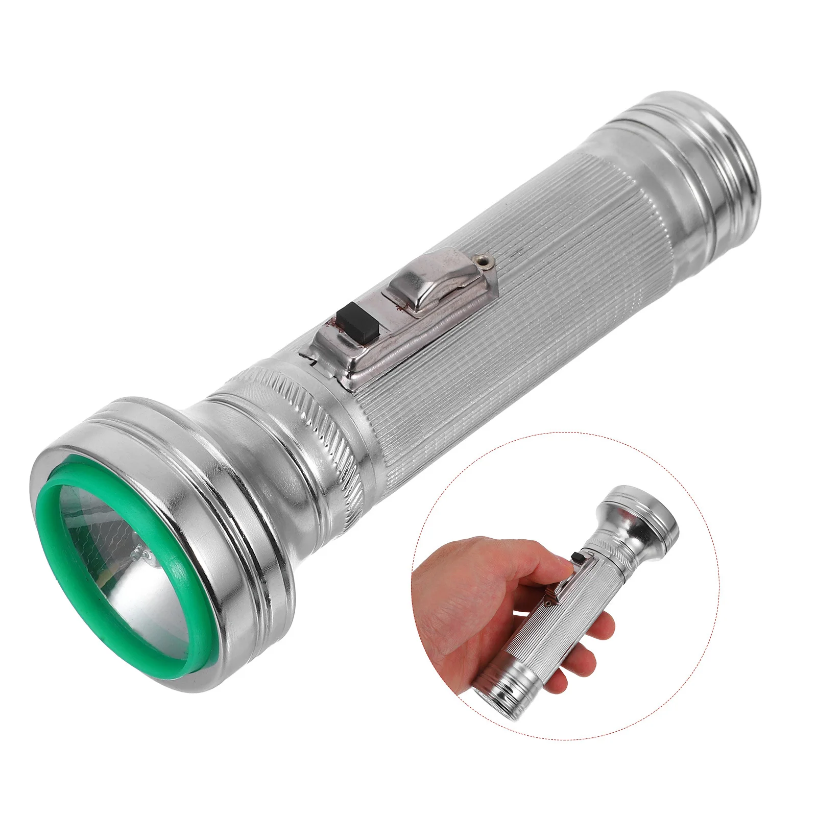 

Vintage 80S Flashlight Metal Body Portable Handheld Torch with Adjustable Brightness Multiple Light Modes for Outdoor Camping