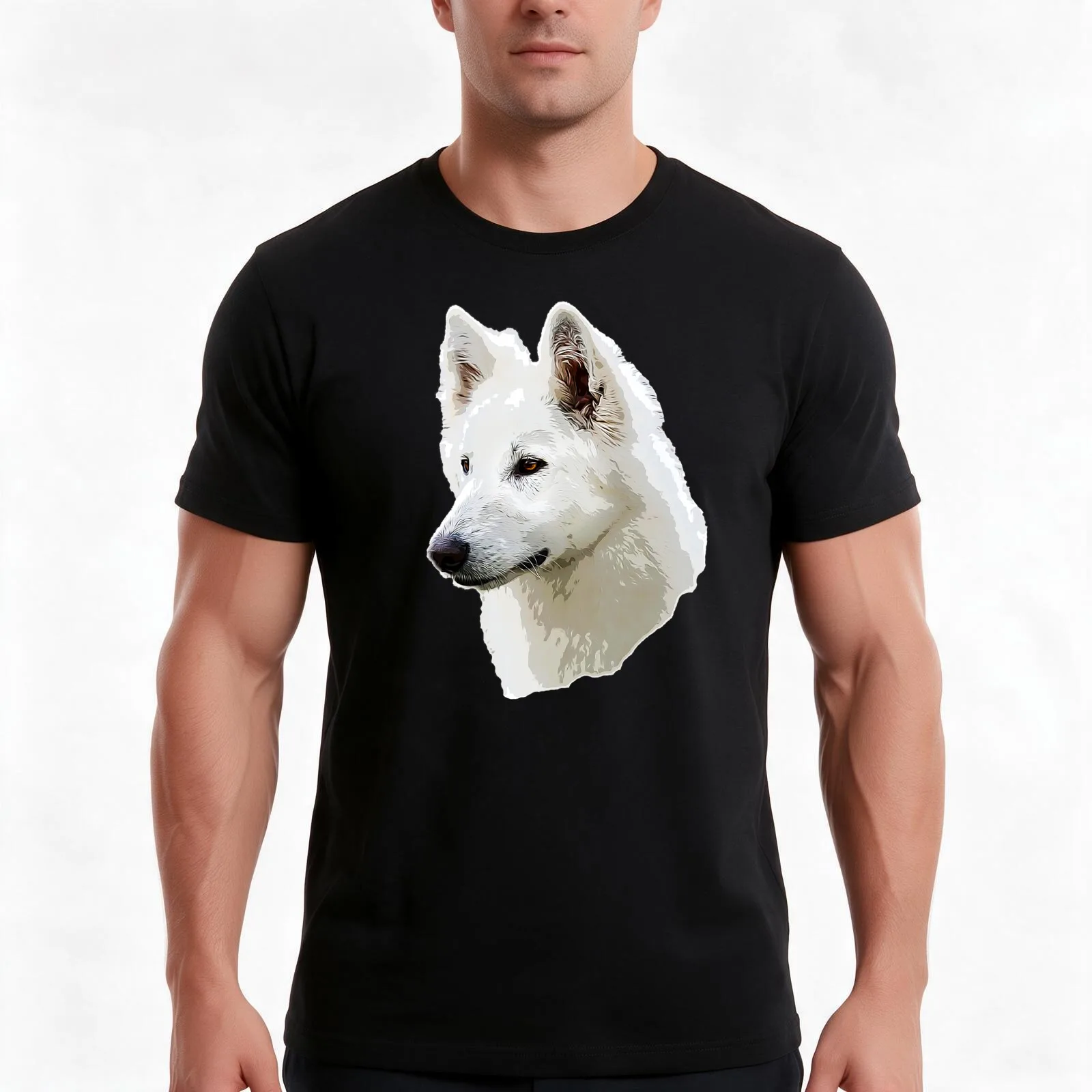 White Swiss Shepherd Stunning White Dog T-Shirt Summer Casual Cotton Tee Oversized Streetwear Tops Vintage Graphic Print