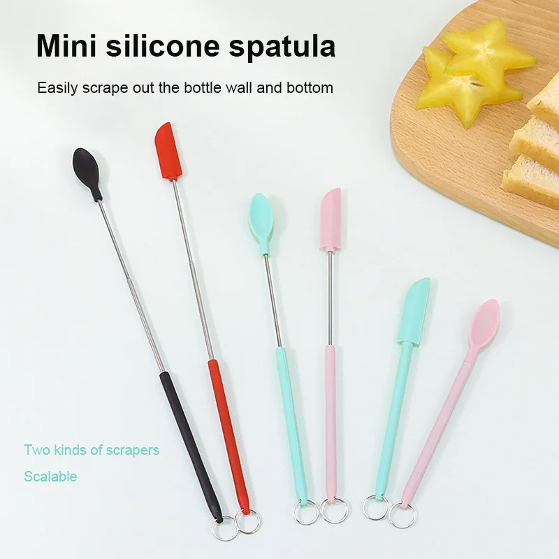 Butter Spreader Multi Scene Application Retractable Food Grade Silicone Kitchen Accessories Small Scraper Hanging Spoon Durable