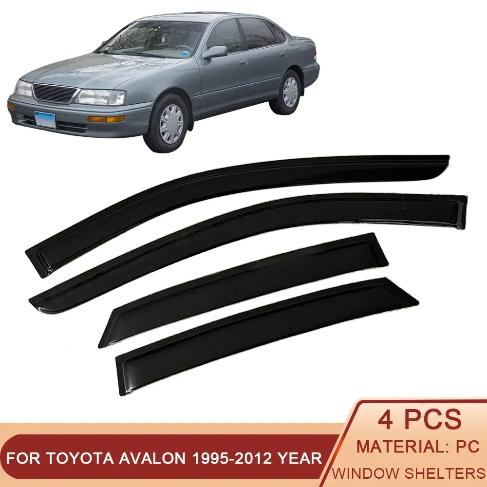 

For Toyota Avalon 1995-2012 Auto Side Window Wind Deflectors Visors Black Rain Guard Door Visor Vent Shades Dark Smoke Ventvisor